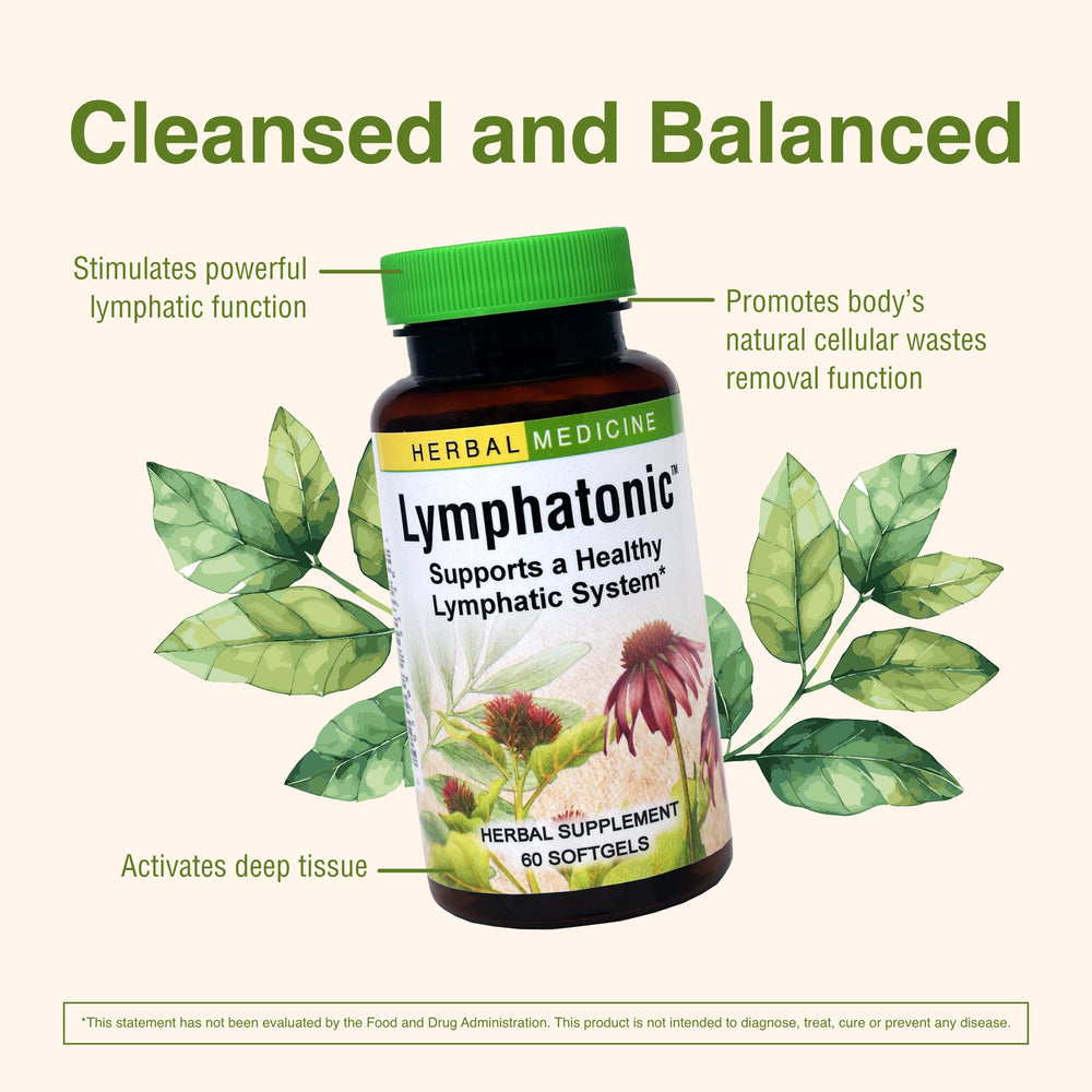 Herbs Etc. Lymphatonic ingredients list features burdock, dandelion for herbal balance.