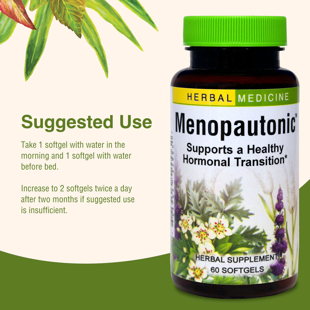 Herbs Etc. Menopautonic bottle on dresser top for everyday wellness
