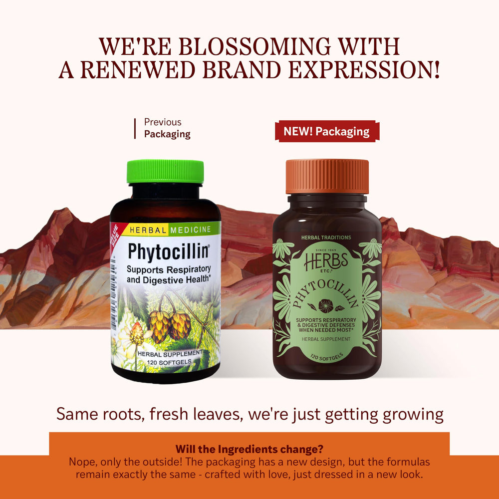 Herbs Etc. Phytocillin bottle front showing herbal blend