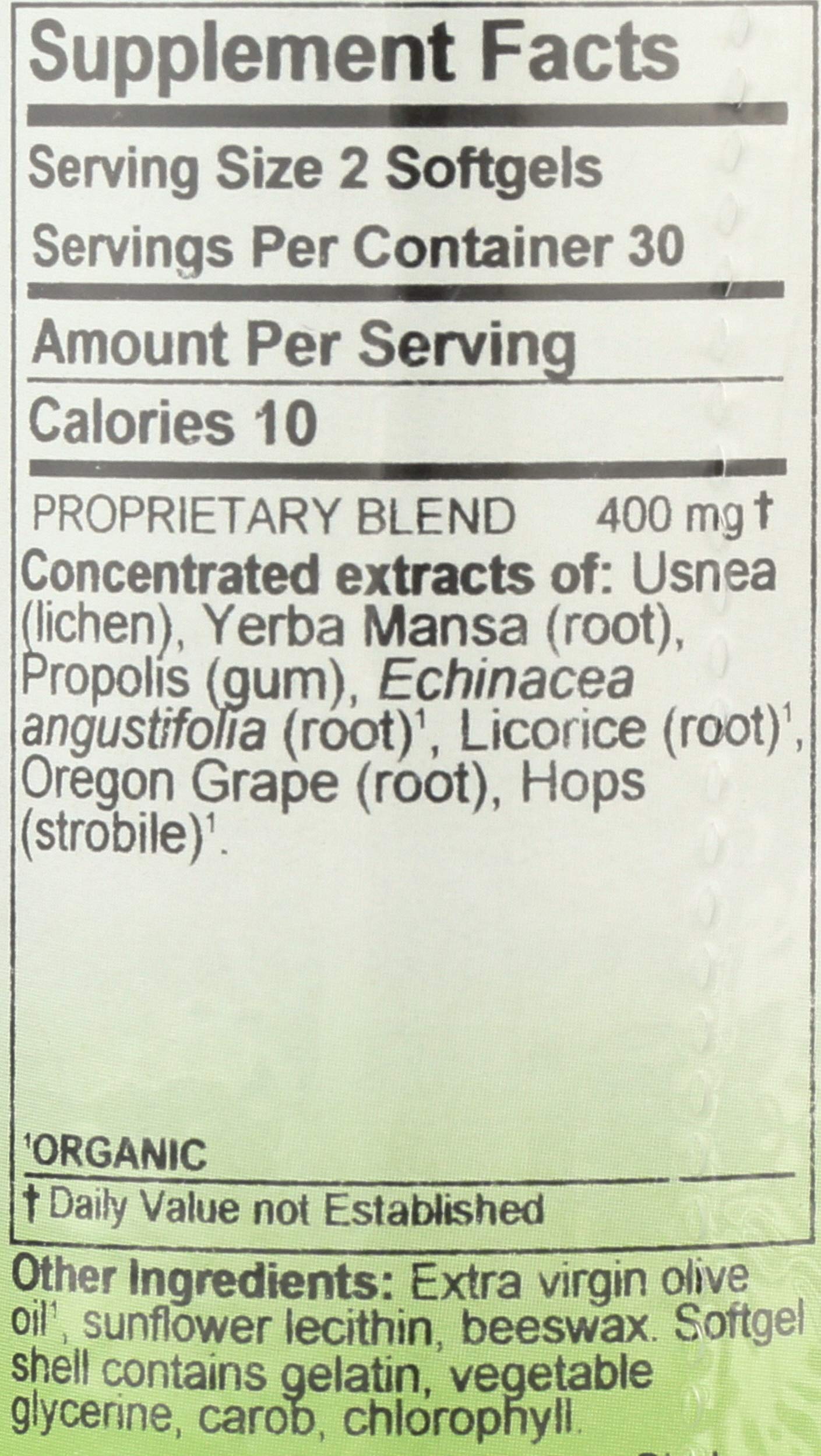 Herbs Etc. Phytocillin label detail with dosage guidance for daily use.