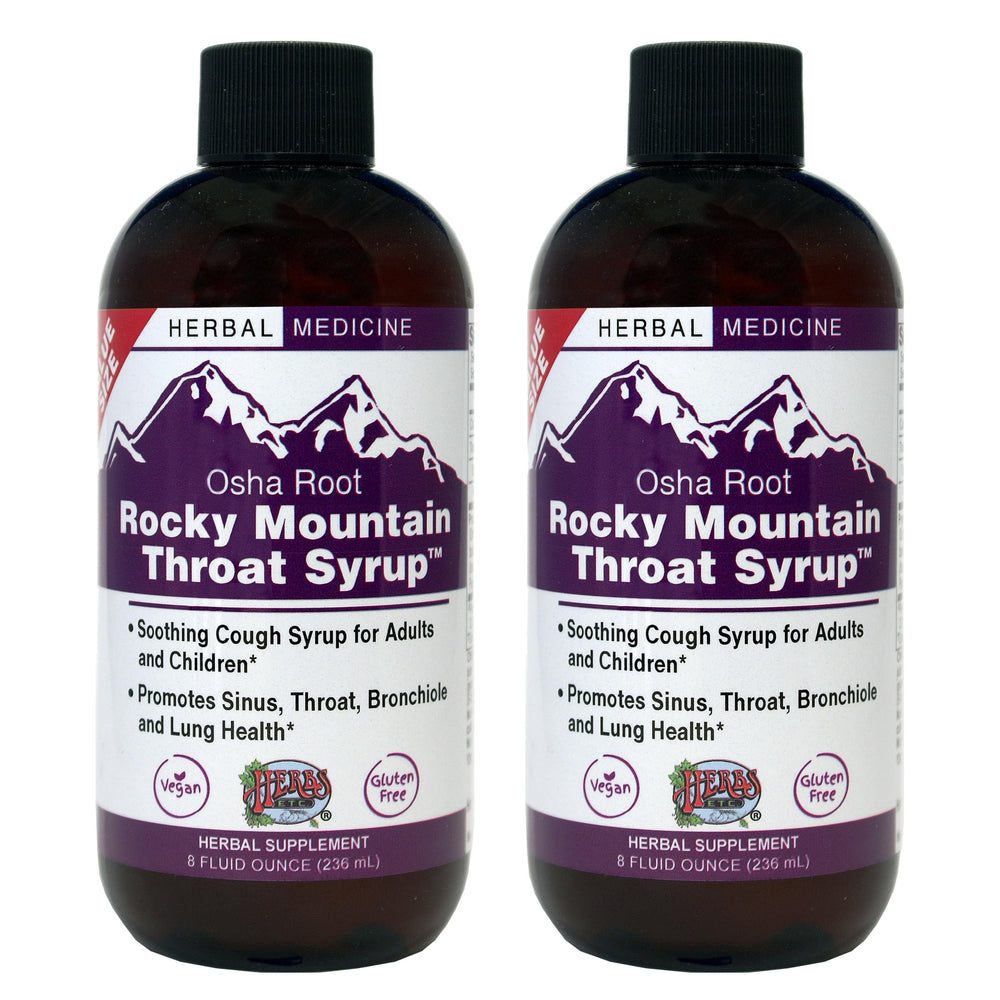 Herbs Etc. Rocky Mountain Throat Syrup bottle for natural throat support.