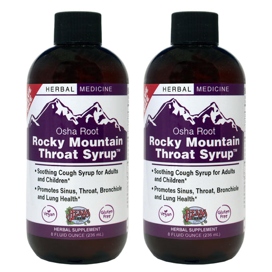 Herbs Etc. Rocky Mountain Throat Syrup bottle for natural throat support.