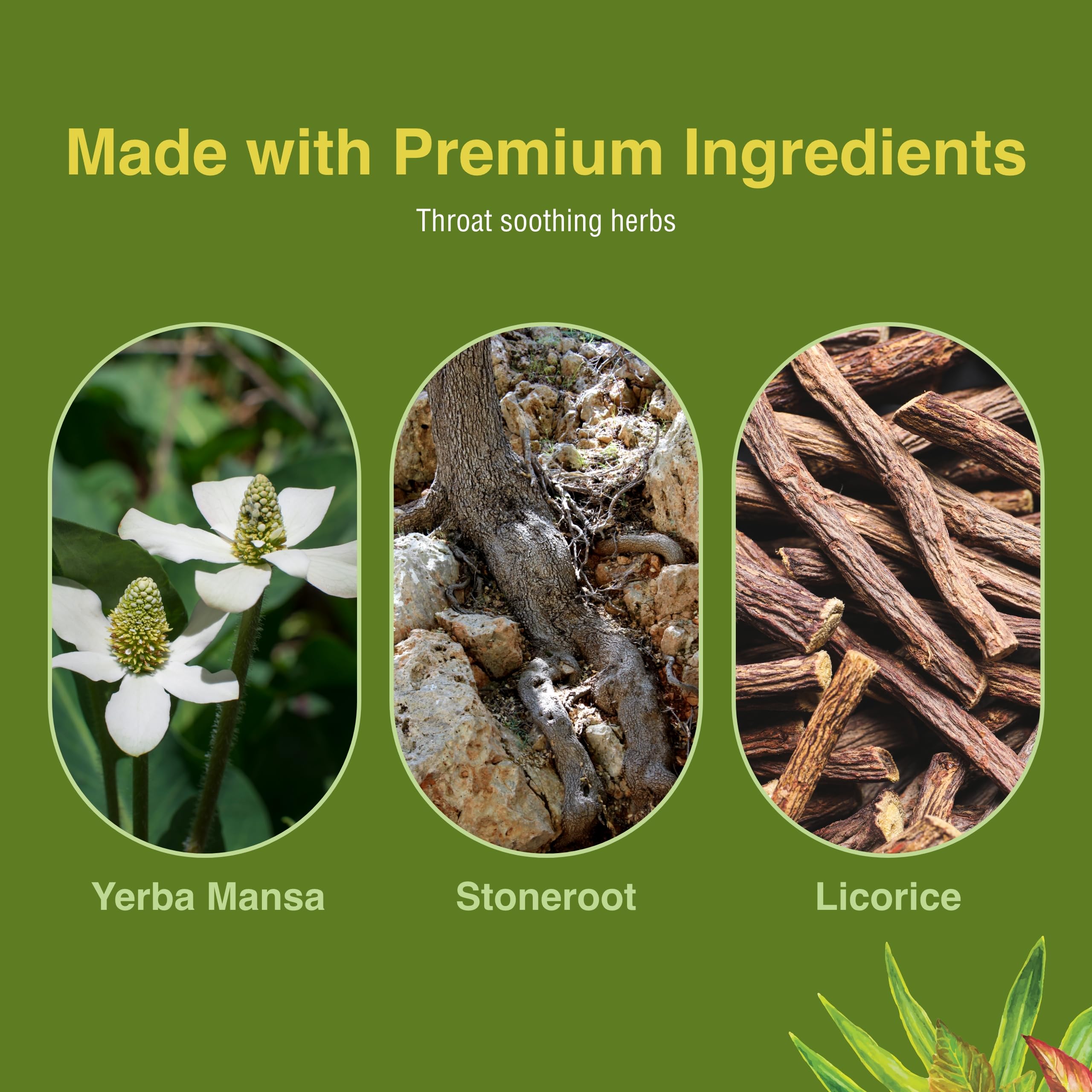 Herbs Etc. Singer's Saving Grace label close-up highlighting ingredients