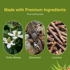 Herbs Etc. Singer's Saving Grace label close-up highlighting ingredients