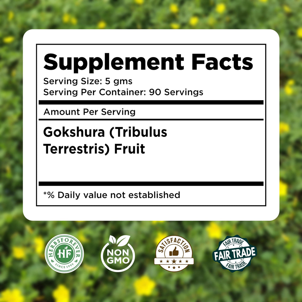 Herbsforever Gokshura powder vitality image suggests daily wellness support.