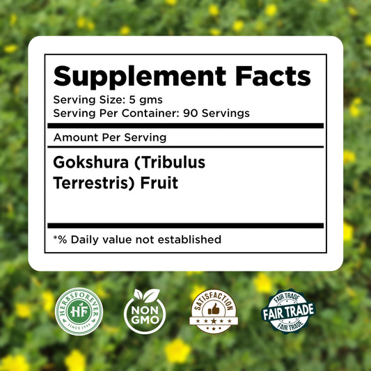 Herbsforever Gokshura powder vitality image suggests daily wellness support.