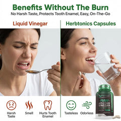 Herbtonics 1500mg per serving capsules on a clean surface for metabolic support.