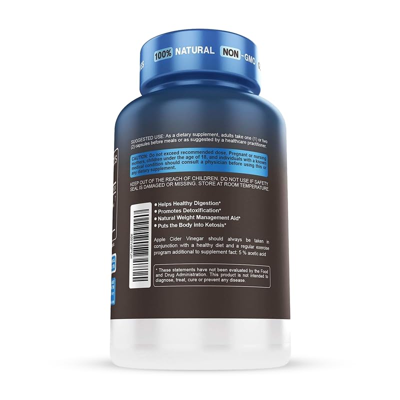 Herbtonics Apple Cider Vinegar + Keto BHB capsules in-use on kitchen counter supports routine use.