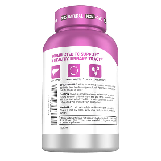 Herbtonics Urinary Tract Cleanse capsule close-up highlighting cranberry PACs