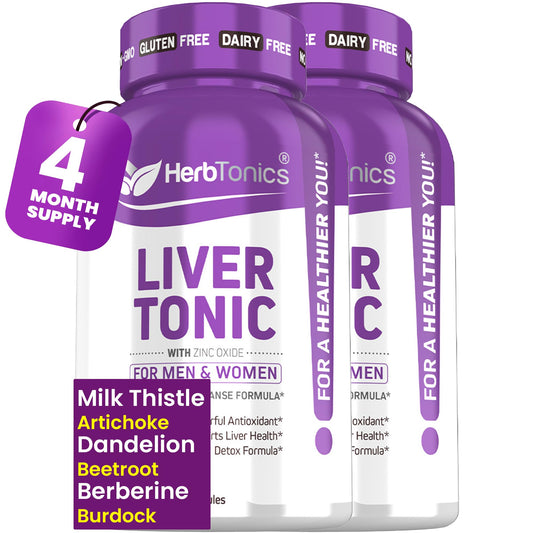 Herbtonics Liver Cleanse bottle-front view for daily liver support