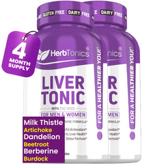 Herbtonics Liver Cleanse bottle-front view for daily liver support