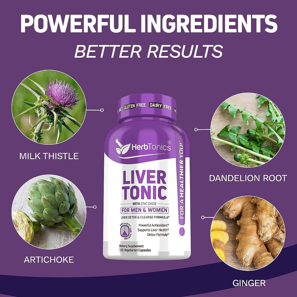 Herbtonics Liver Cleanse chicory-turmeric components emphasize antioxidant benefits