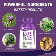 Herbtonics Liver Cleanse chicory-turmeric components emphasize antioxidant benefits