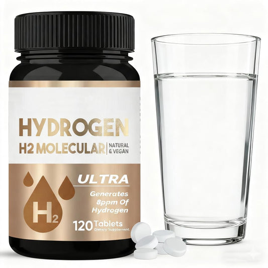HerbX hydrogen water tablet dissolving in glass for refreshing hydration