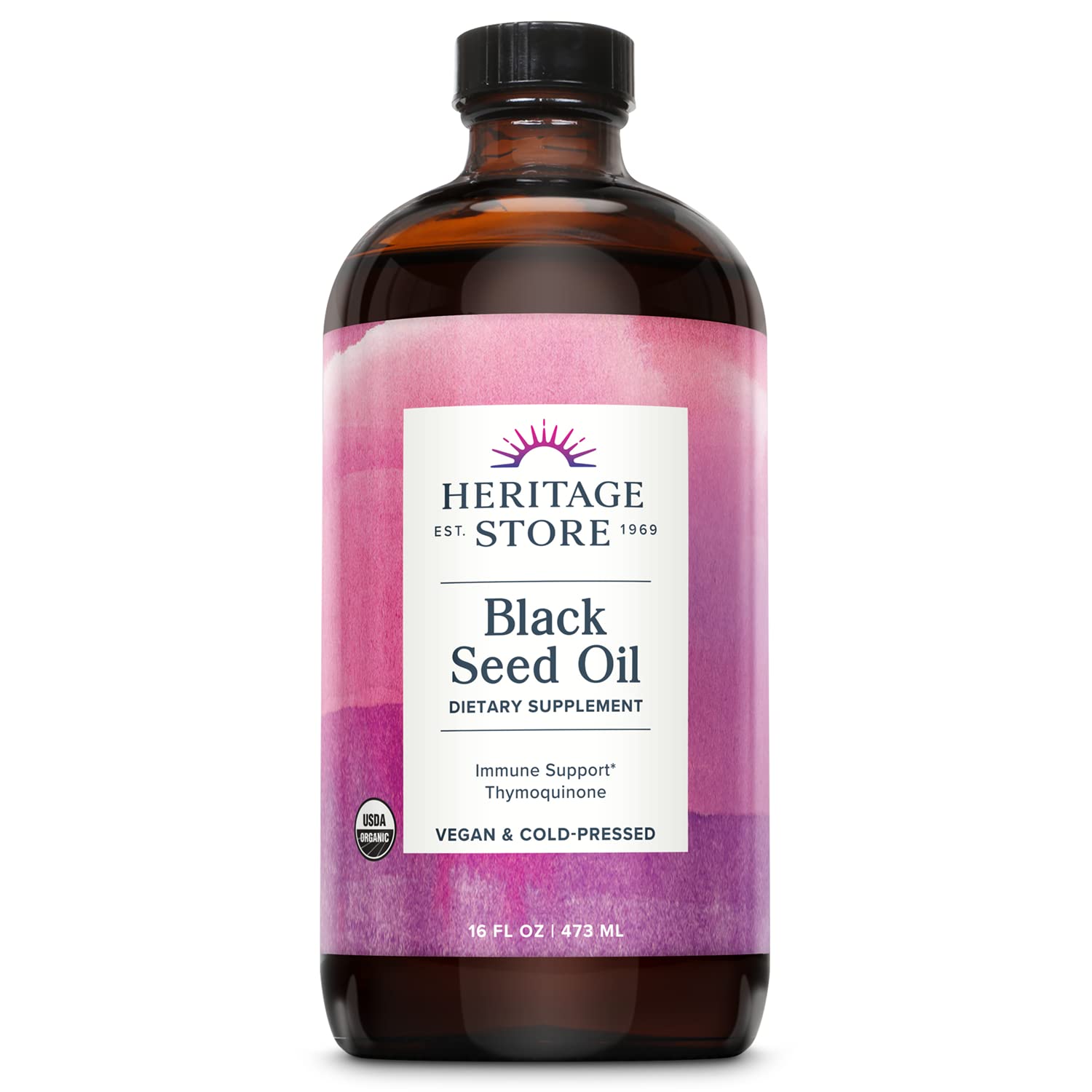 Heritage Store Black Seed Oil bottle front for daily wellness