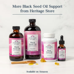 HERITAGE STORE Black Seed Oil skincare use on skin and hair