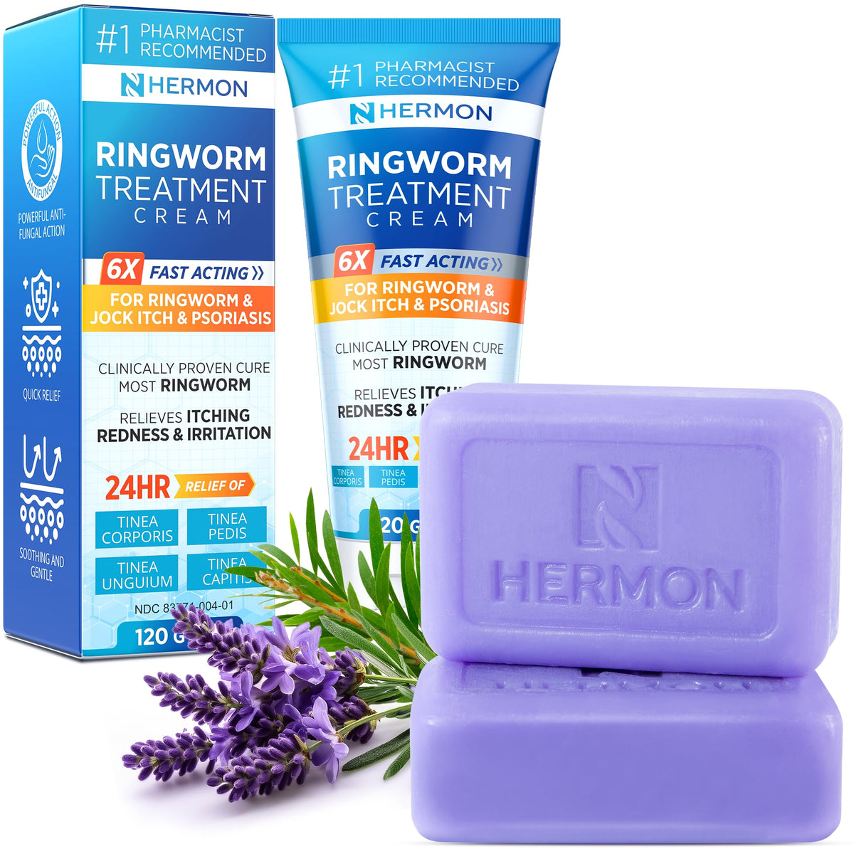 Hermon antifungal ringworm cream bottle for targeted relief