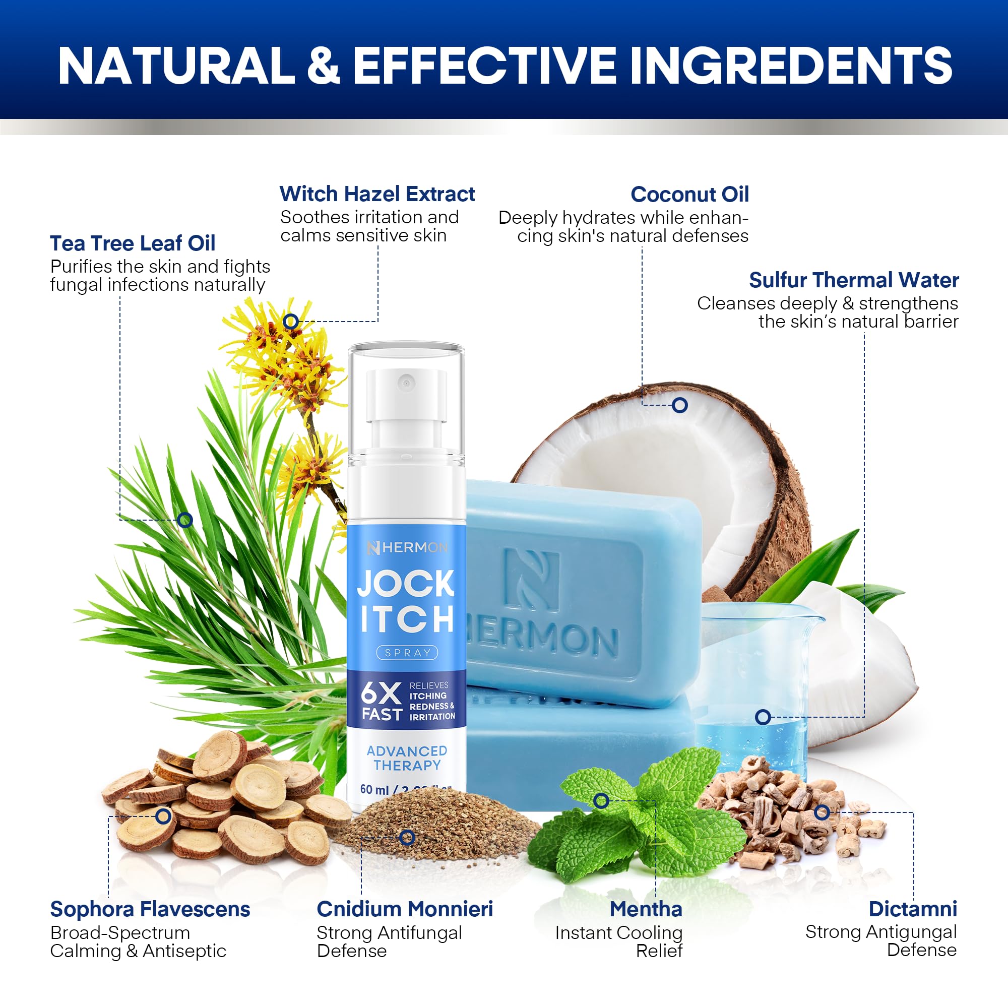 Hermon Antifungal Soap ingredients tea tree emphasize natural cleansing.