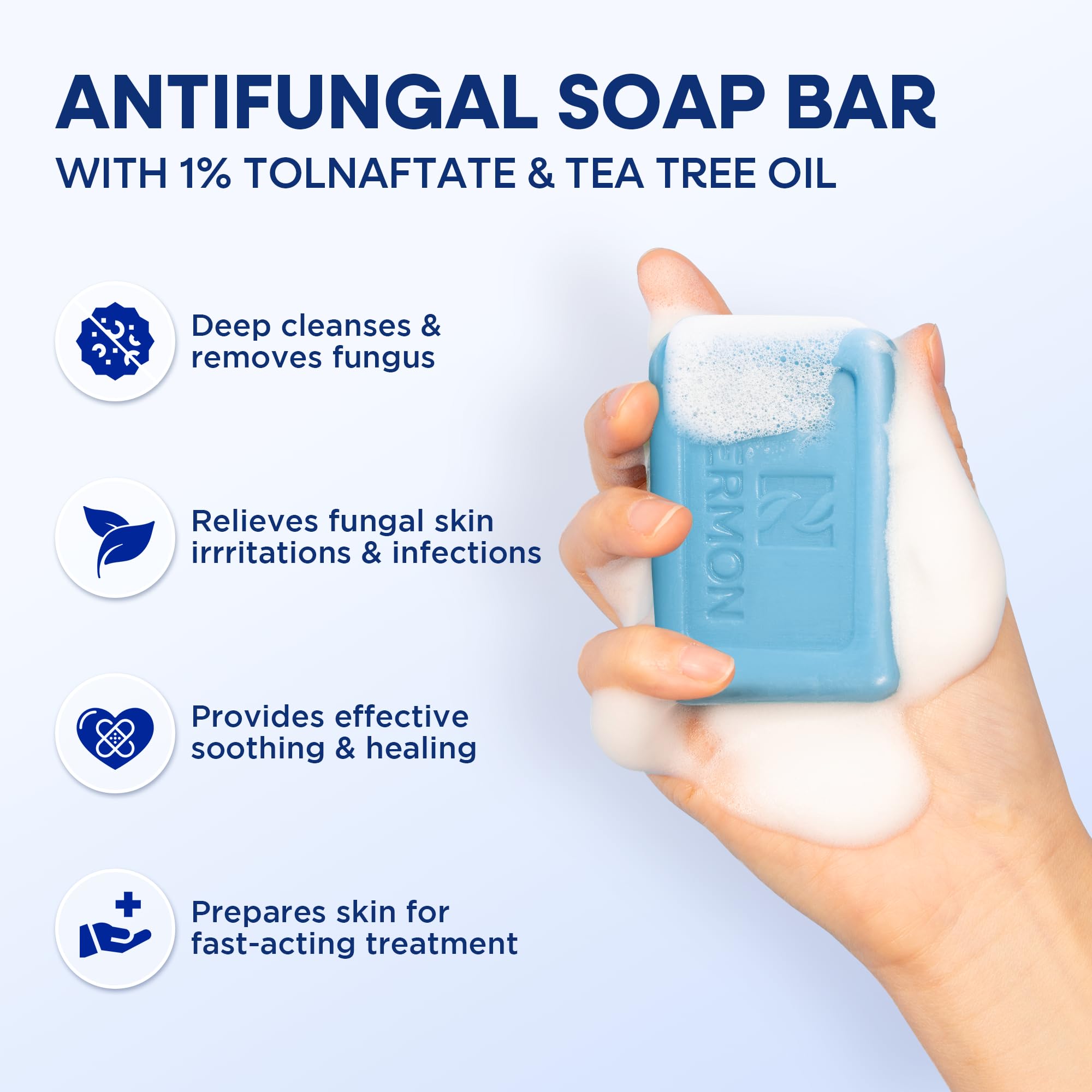 Hermon Antifungal Spray application close-up for targeted itching relief.