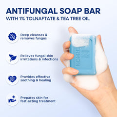 Hermon Antifungal Spray application close-up for targeted itching relief.