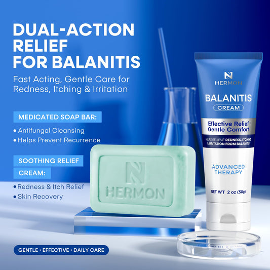 Hermon Balanitis Relief Kit soothing cream swatch ready for daily comfort