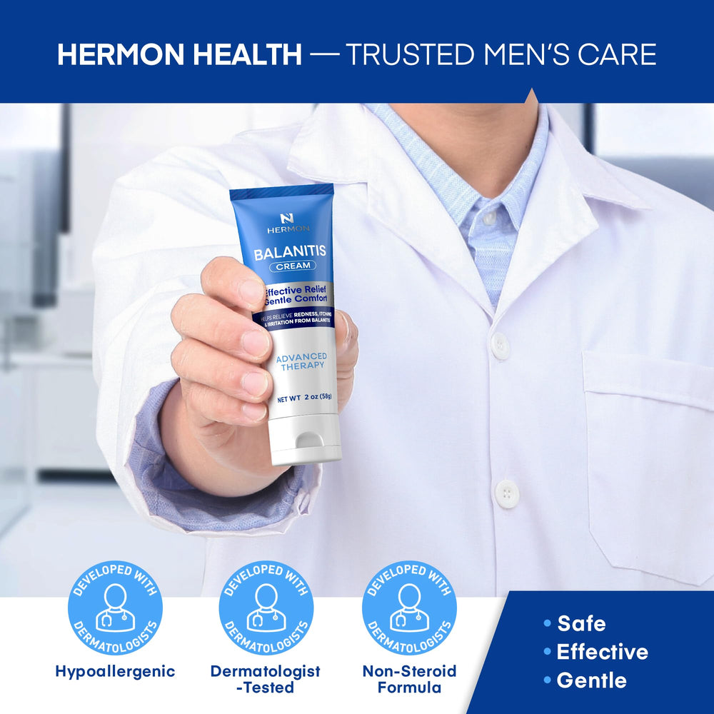 Hermon Balanitis Relief Kit packaging box communicates total 6 oz value