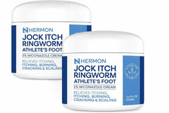 Hermon Jock Itch Cream front-of-tube with compact packaging for convenient use