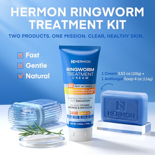 Hermon Ringworm Kit soap-bar-closeup: deep-clean cleansing action supports surface impurity removal