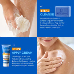 Hermon Ringworm Kit-soap-lather: rich lather demonstrates cleansing action during routine