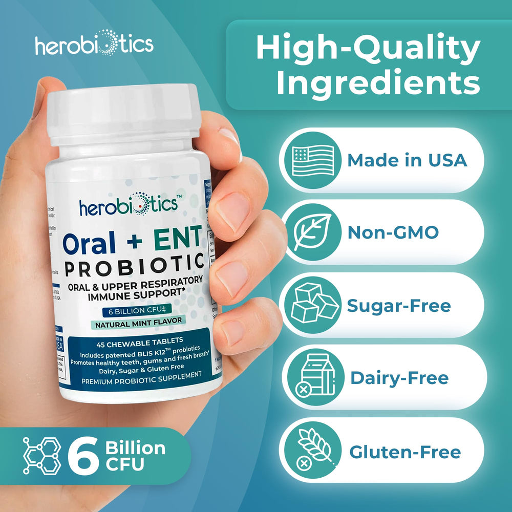 Herobiotics vegan sugar-free label highlights a natural, everyday probiotic option.