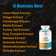 Heroes Boost Smart Shrooms gluten-free vegan certification icons reinforce quality.