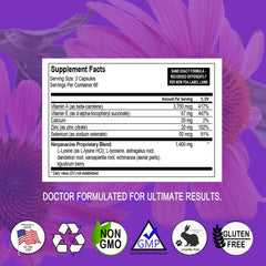 Herpanacine Diamond bottle label close-up highlighting immune support