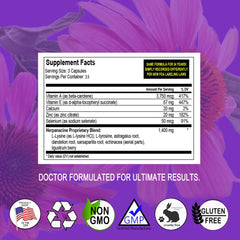 Close-up of Herpanacine Diamond capsules highlighting natural ingredients.