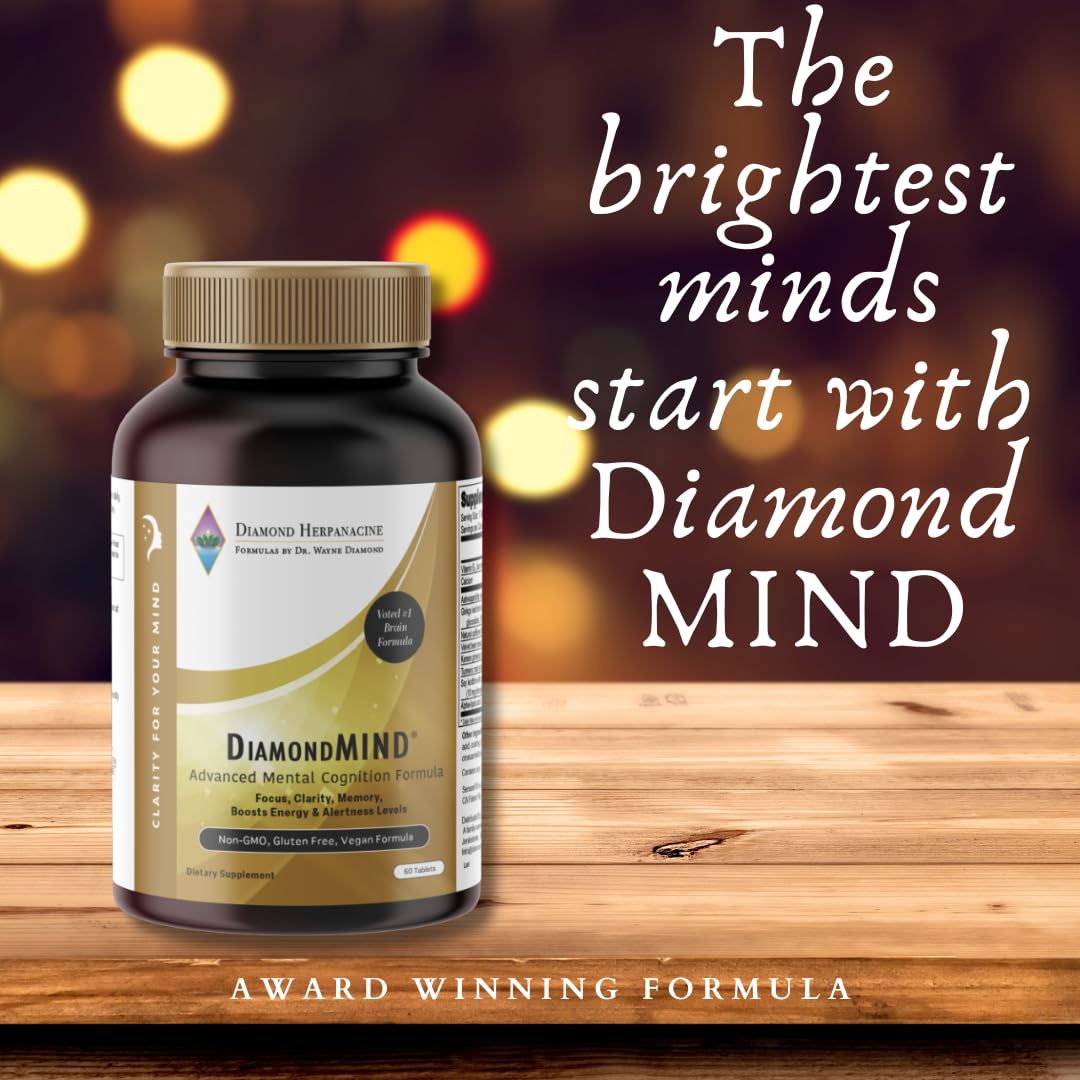 Herpanacine DiamondMIND packaging shot conveying trusted, dairy-free brain health option.