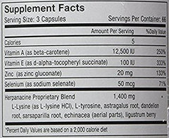 Herpanacine Skin Support capsules laid out, showcasing the comprehensive blend for routine wellness.