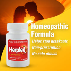 Close-up of Herplex Premium Tablets, small and easy to swallow.