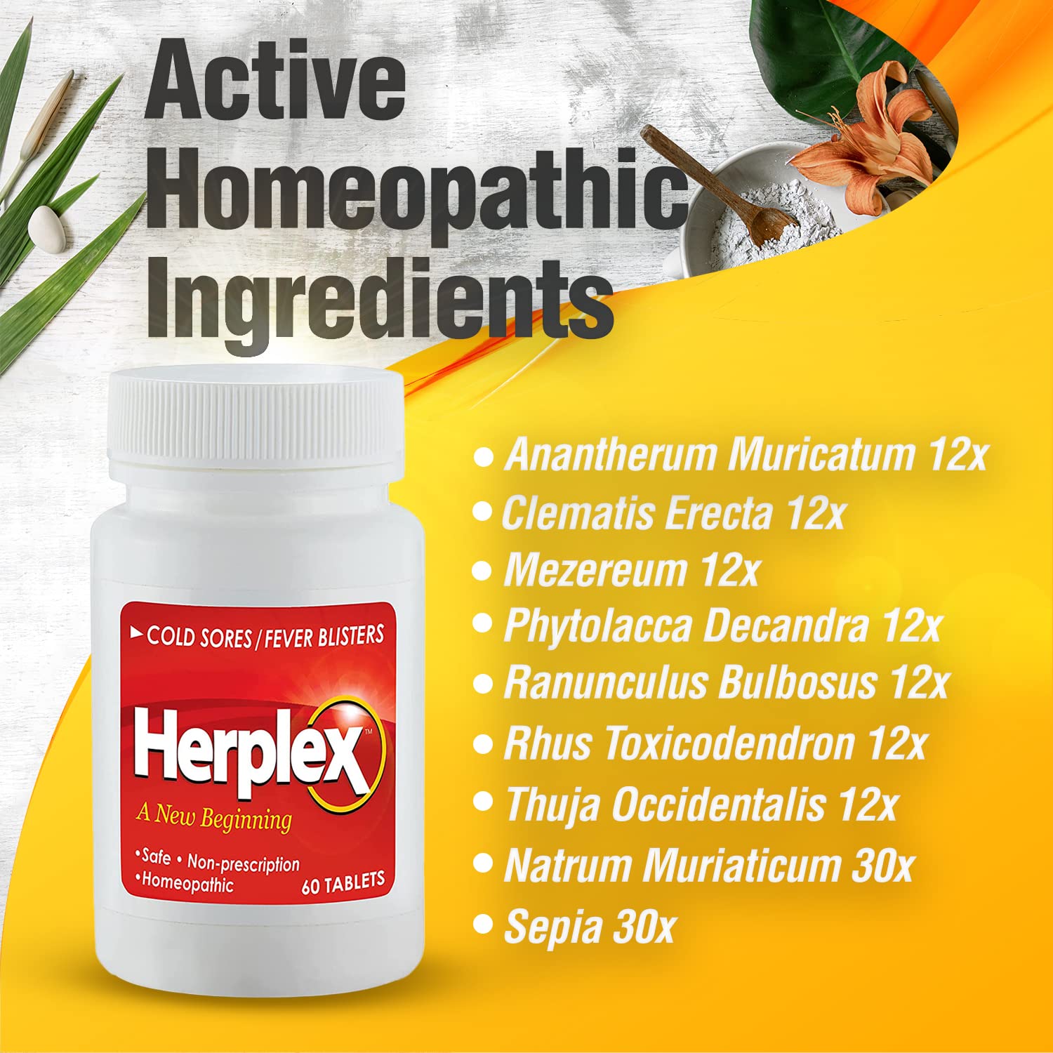 Herplex Premium Tablets on a bathroom counter for daily routine.
