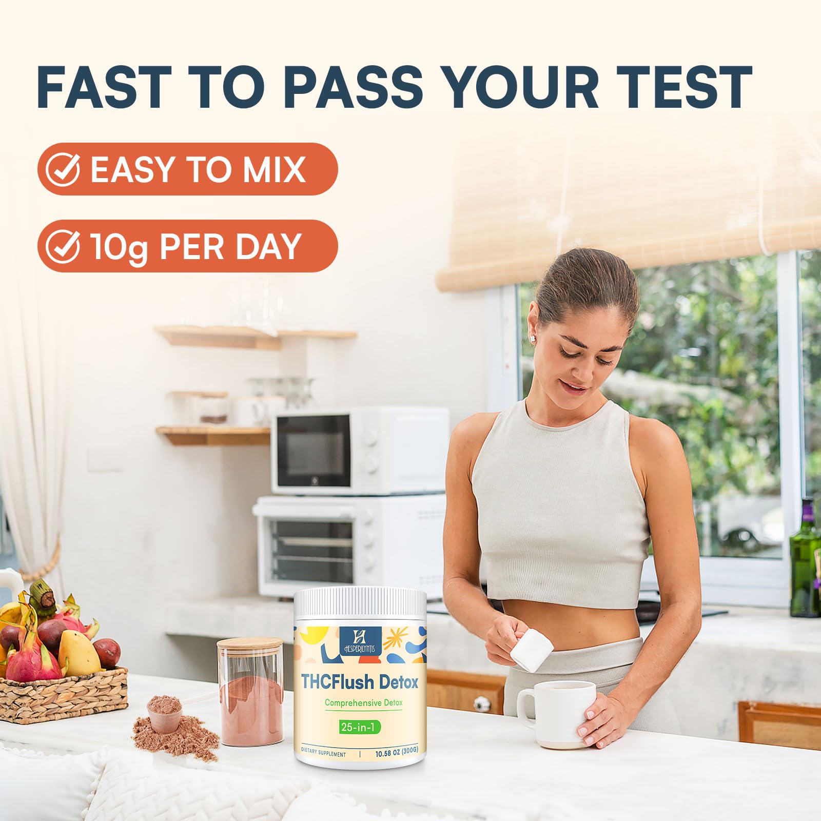 Hesperilyntis detox powder scoop included for simple daily servings.