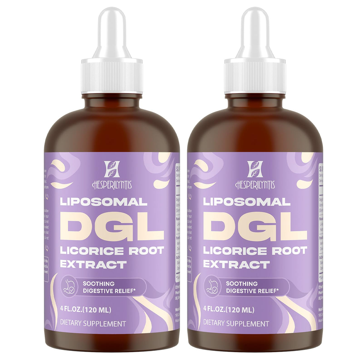 Hesperilyntis Liposomal DGL bottle for quick, on-the-go digestive support.