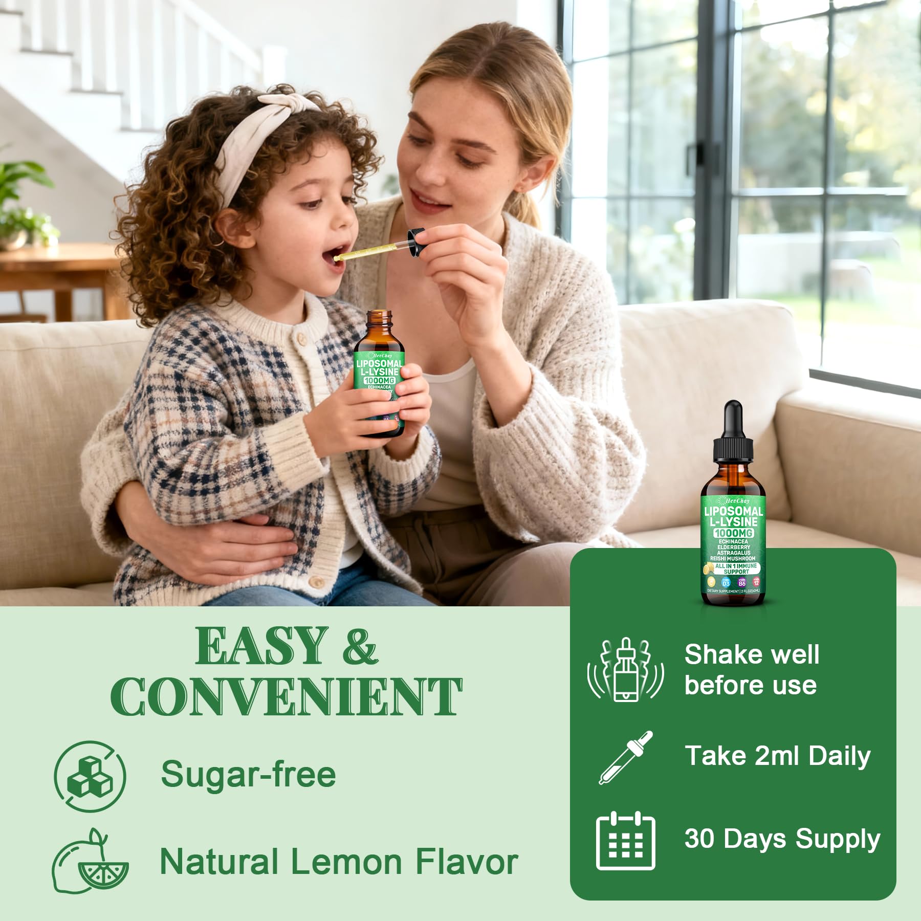 HevChay lemon-flavored drops ready to mix in water or beverage