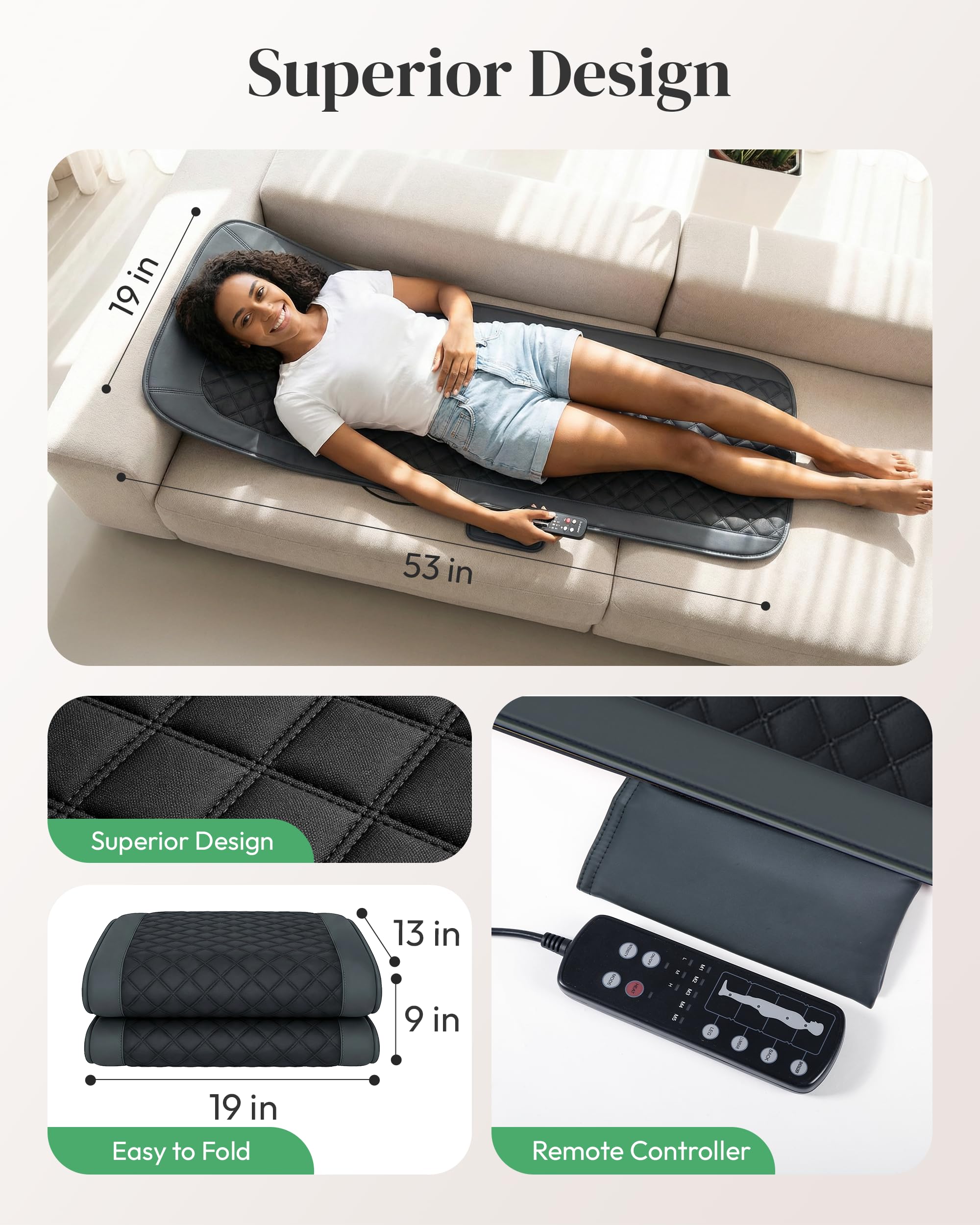 Heycool back massager on bed creates a cozy relaxation routine at home.