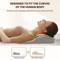 Heycool back massager heat function provides soothing warmth for tired muscles