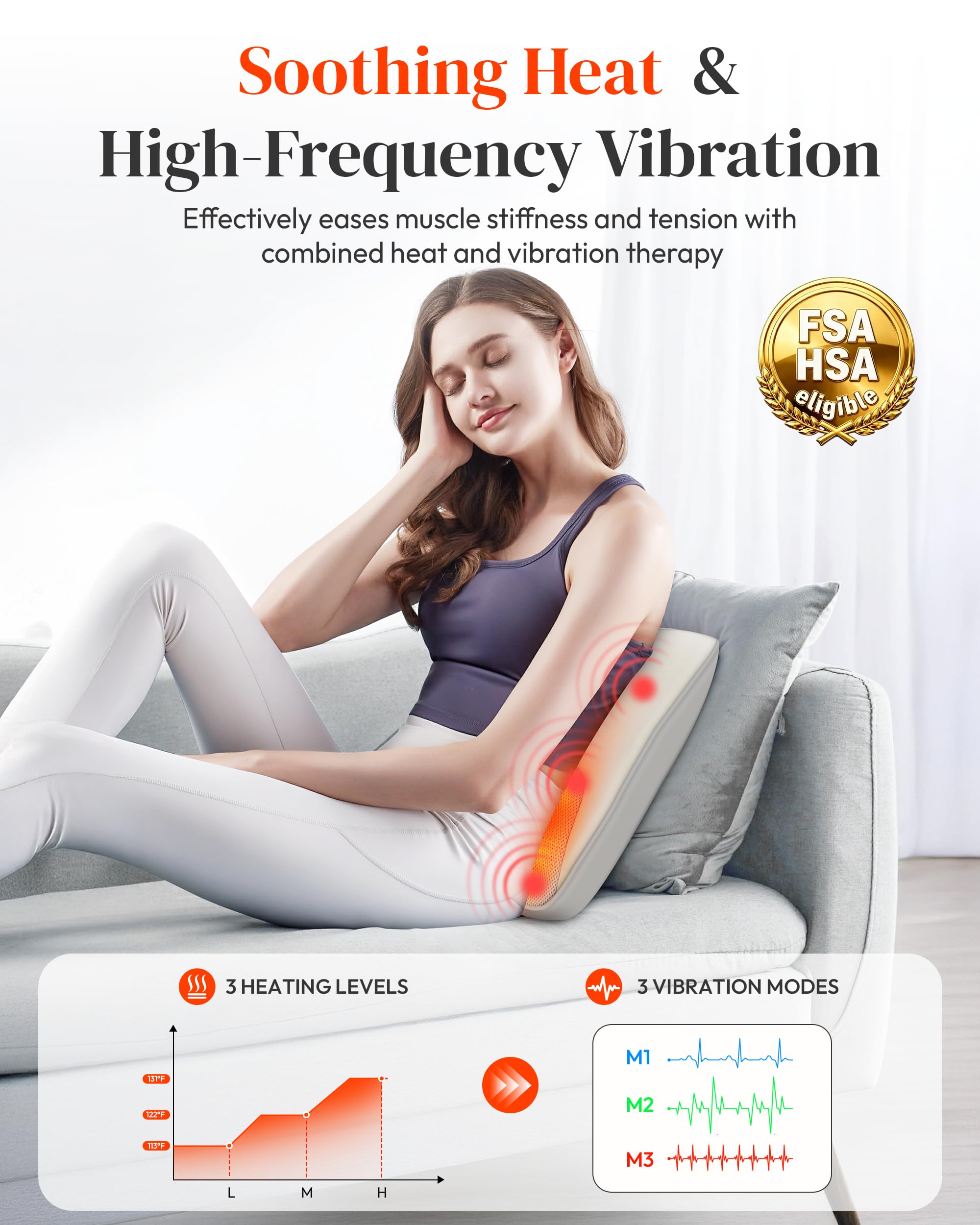 Heycool massage pillow with remote control for easy operation at home or in car