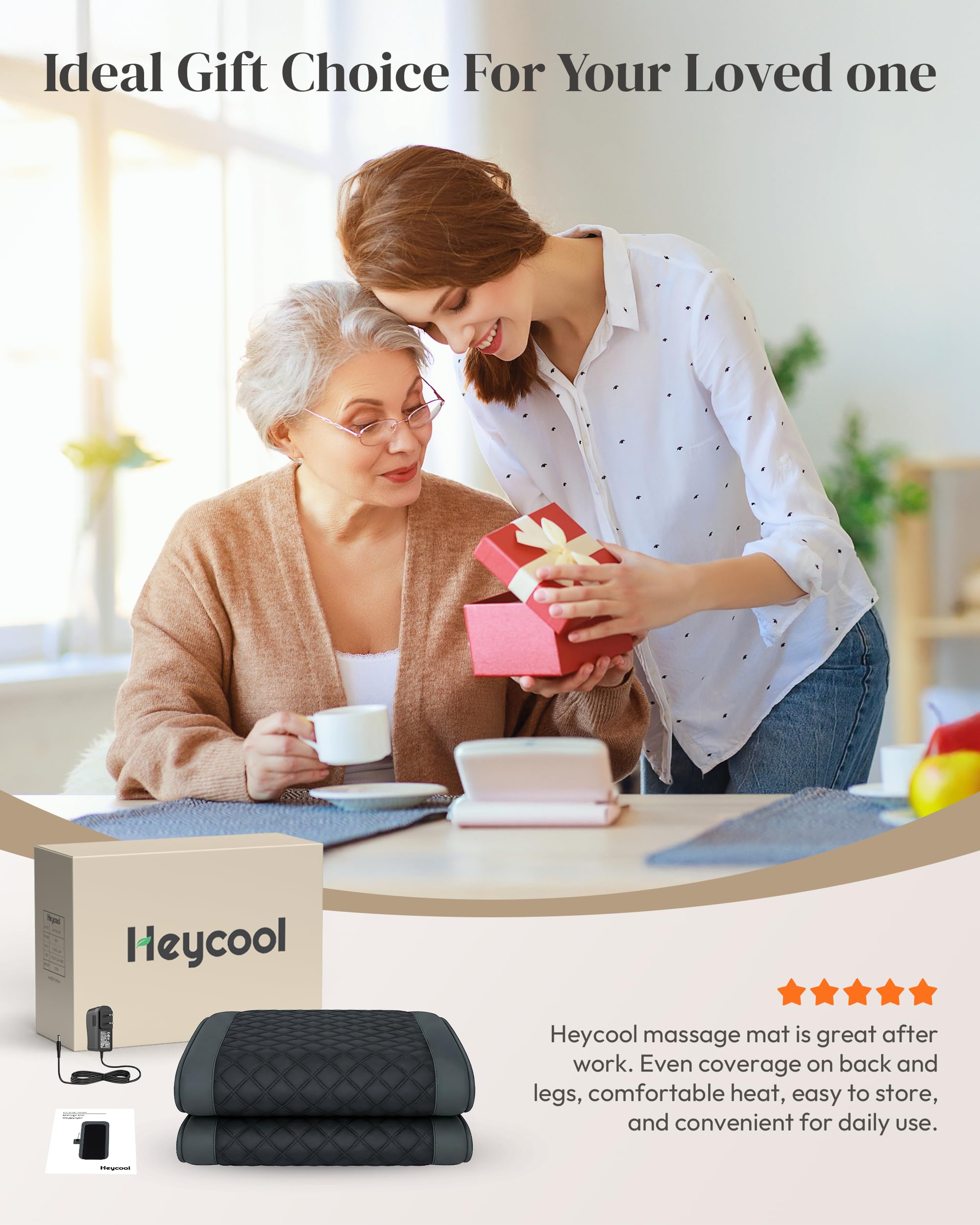 Heycool office chair massage mat enhances desk breaks with targeted comfort.