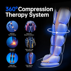 Heyelax recovery after workouts with thigh-to-foot massage for circulation.