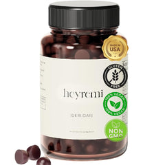 Heyremi Debloat Gummies packaging shows convenient vegan formula for daily bloating relief.