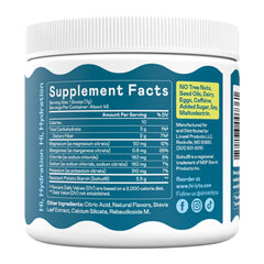 Hi-Lyte powder dissolving in a glass for quick hydration.