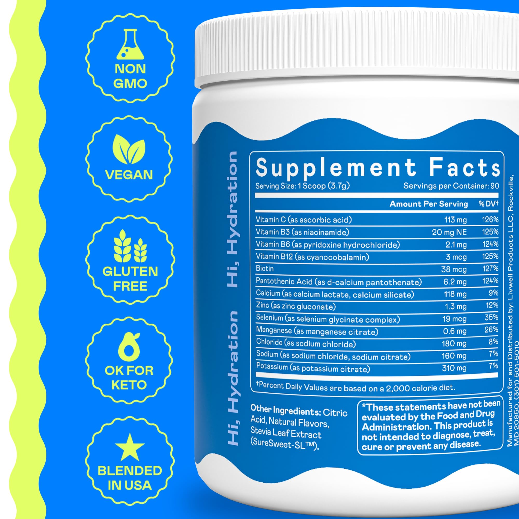 Hi-Lyte Electrolyte Powder dissolving in a glass of water.