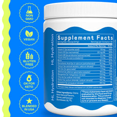 Hi-Lyte Electrolyte Powder dissolving in a glass of water.