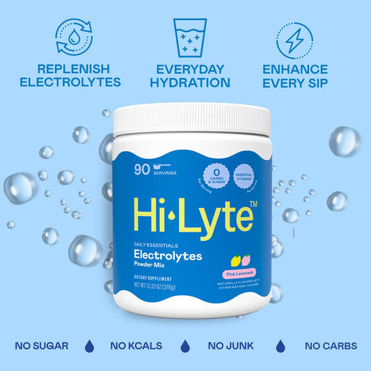 Hi-Lyte electrolyte powder scoop for easy 16 oz water measurement.
